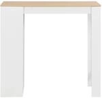vidaXL Bartisch mit Regal Wei&szlig; 110x50x103 cm mit Natur-Tischplatte