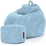 Green Bean Sitzpouf 2er Set Scoop + Pouf 90 x 90 x 110 cm Cord Waschbarer Bezug