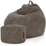 Green Bean Sitzpouf 2er Set Scoop + Pouf 90 x 90 x 110 cm Cord Waschbarer Bezug