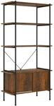 vidaXL Regal mit 5 B&ouml;den und Schrank 80x40x163 cm Stahl Holzwerkstoff 336356