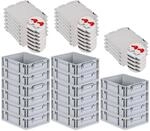 PROREGAL SuperSparSet 16x Eurobox NextGen Grip mit Scharnierdeckel und Roten