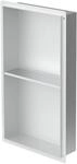 LuxeBath Wandnische Doppel aus Edelstahl 30x60x10 cm Silber Duschnische Randlos