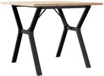vidaXL Esstisch Y-Gestell 90x90x75,5 Massivholz Kiefer und Gusseisen