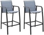 vidaXL Garten-Barst&uuml;hle 2 Stk Grau Textilene 48118
