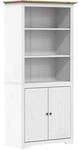 vidaXL B&uuml;cherregal BODO Wei&szlig; und Braun 82x40x173 cm Massivholz Kiefer 355057