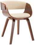 vidaXL Esszimmerstuhl Creme Bugholz und Kunstleder 283110