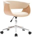 vidaXL Esszimmerstuhl Drehbar Creme Bugholz und Kunstleder 287399