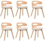 vidaXL Esszimmerst&uuml;hle 6 Stk Creme Bugholz und Kunstleder 278853