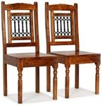 vidaXL Esszimmerst&uuml;hle 2 Stk Massivholz mit Honigfarbenem Finish 245644