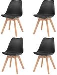 vidaXL Esszimmerst&uuml;hle 4 Stk Schwarz Kunststoff 244788