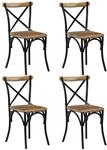 vidaXL Esszimmerst&uuml;hle 4 Stk Schwarz Mango-Massivholz 278773