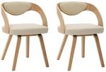 vidaXL Esszimmerst&uuml;hle 2 Stk Creme Bugholz und Kunstleder 283104