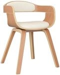vidaXL Esszimmerstuhl Creme Bugholz und Kunstleder 3092374
