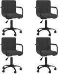 vidaXL Esszimmerst&uuml;hle 4 Stk Drehbar Schwarz Samt 3088009