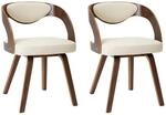vidaXL Esszimmerst&uuml;hle 2 Stk Creme Bugholz und Kunstleder 283102
