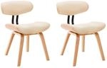 vidaXL Esszimmerst&uuml;hle 2 Stk Creme Bugholz und Kunstleder 283124