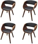 vidaXL Esszimmerst&uuml;hle 4 Stk Braun Bugholz und Kunstleder 270044