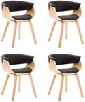 vidaXL Esszimmerst&uuml;hle 4 Stk Schwarz Bugholz und Kunstleder 278734