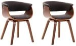 vidaXL Esszimmerst&uuml;hle 2 Stk Grau Bugholz und Stoff 278727