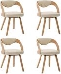 vidaXL Esszimmerst&uuml;hle 4 Stk Creme Bugholz und Kunstleder 278844