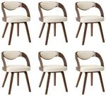 vidaXL Esszimmerst&uuml;hle 6 Stk Creme Bugholz und Kunstleder 278841
