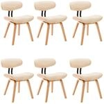 vidaXL Esszimmerst&uuml;hle 6 Stk Creme Bugholz und Kunstleder 278721