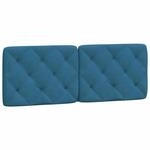 vidaXL Kopfteil-Kissen Blau 120 cm Samt 374724