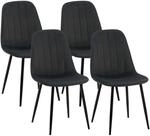 CLP 4er Set Esszimmerst&uuml;hle Baxter Samt Schwarz
