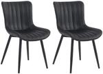 CLP 2er Set St&uuml;hle Largo schwarz/Kunstleder