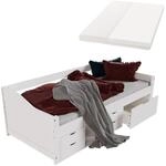 Juskys Kinder Funktionsbett Nalu 90x200 cm mit Matratze