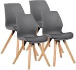 CLP 4er Set Stuhl Luna grau/Kunststoff