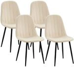 CLP 4er Set Esszimmerst&uuml;hle Baxter Samt Creme