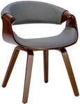 CLP Esszimmerstuhl Foley walnuss/grau/Stoff