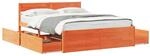 vidaXL Massivholzbett ohne Matratze Wachsbraun 160x200 Kiefernholz 3282344