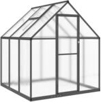 vidaXL Gew&auml;chshaus mit Fundamentrahmen Anthrazit 169x169x195 cm Alu 4005830