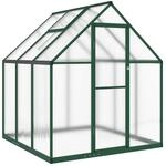 vidaXL Gew&auml;chshaus mit Fundamentrahmen Gr&uuml;n 169x169x195 cm Aluminimum 4005829