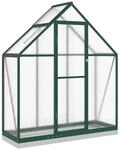vidaXL Gew&auml;chshaus mit Fundamentrahmen Gr&uuml;n 169x58x202 cm Aluminimum 4005820