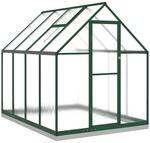 vidaXL Gew&auml;chshaus mit Fundamentrahmen Gr&uuml;n 224x169x202 cm Aluminimum 3266324