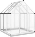 vidaXL Gew&auml;chshaus mit Fundamentrahmen Silbern 169x169x202 Aluminimum 4005831