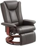 HOMCOM Relaxsessel Kunstleder Holzwerkstoff Braun 78L x 88B x 103H cm