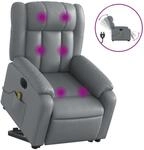 vidaXL Massagesessel mit Aufstehhilfe Elektrisch Grau Kunstleder Modell 8