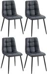 CLP 4er Set Esszimmerstuhl Antibes Kunstleder Schwarz