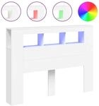 vidaXL LED-Kopfteil Wei&szlig; 140x18,5x103,5 cm Holzwerkstoff 837344