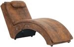 vidaXL Massage Chaiselongue mit Kissen Braun Wildleder-Optik