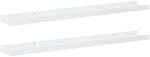vidaXL Wandregale 2 Stk Hochglanz-Wei&szlig; 80x9x3 cm 326650