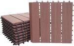 MCW WPC Bodenfliese Sarthe mit Abschluss Holzoptik Balkon/Terrasse 11x Je...