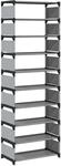 vidaXL Schuhregal 10-St&ouml;ckig Grau 54x28x158 cm Vliesstoff 4100624