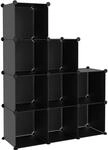 vidaXL Regalsystem mit 9 W&uuml;rfeln Schwarz PP 340547