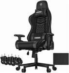 KESSER Gaming Stuhl Ergonomisch mit Kopfst&uuml;tze 150 kg Belastbar Schwarz