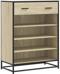 vidaXL Schuhschrank Sonoma Eiche 75x38x97,5 cm Holzwerkstoff Metall 3300876